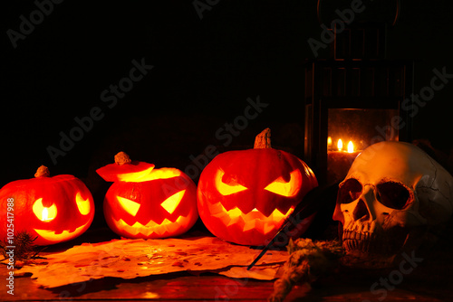Halloween composition with ...
