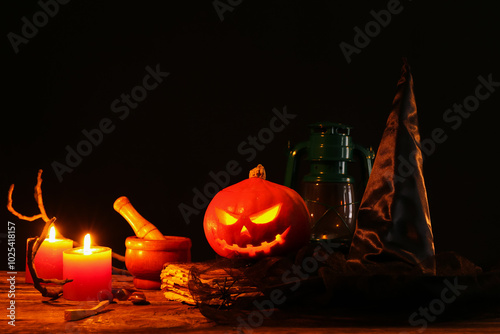 Halloween composition with ...