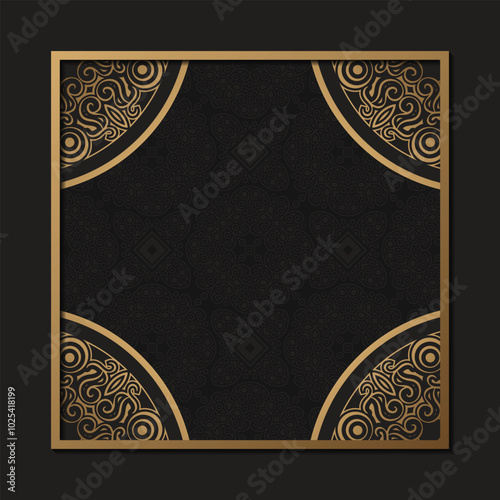 Black gold decorative frame design background