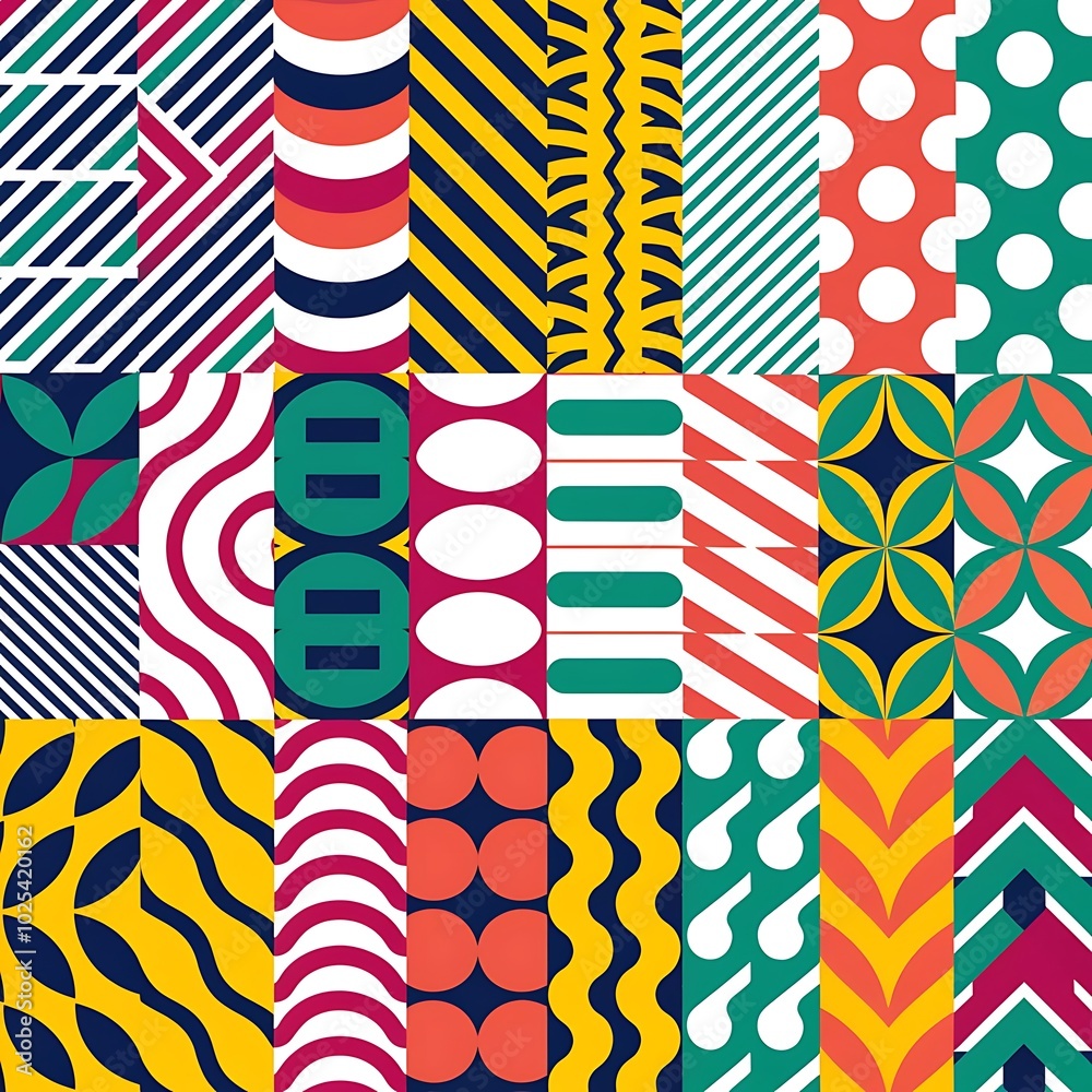 Geometric Seamless Patterns., pattern swatches included for illustrator user, pattern swatches included in file, for your convenient use.