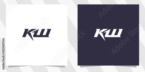 Konstfotografi letter kw wk logo design vector