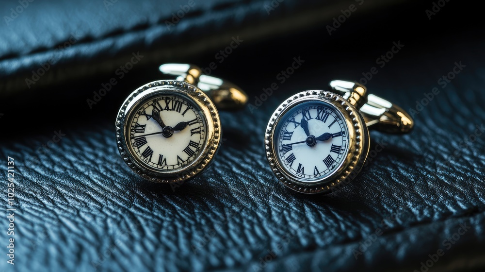 Elegant cufflinks with classic clock design Elegant cufflinks with classic clock design