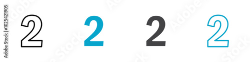 Tableau sur toile num 2 icon Logo set for web