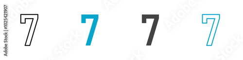 number 7 icon Logo set for web