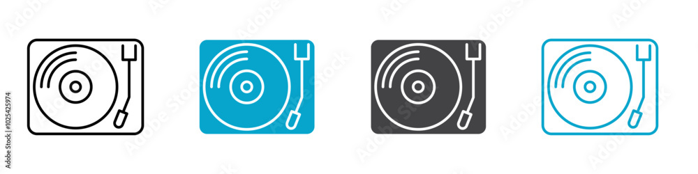 record play icon Flat graphics set collection record play icon Flat graphics set collection