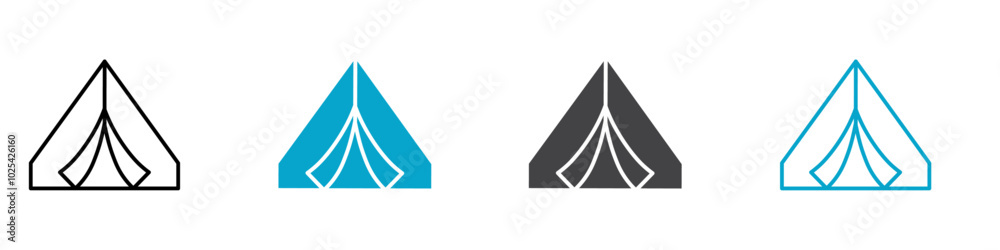 tent icon Flat graphics set collection