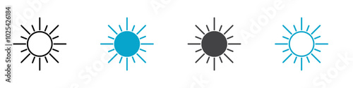 sun icon Flat graphics set collection