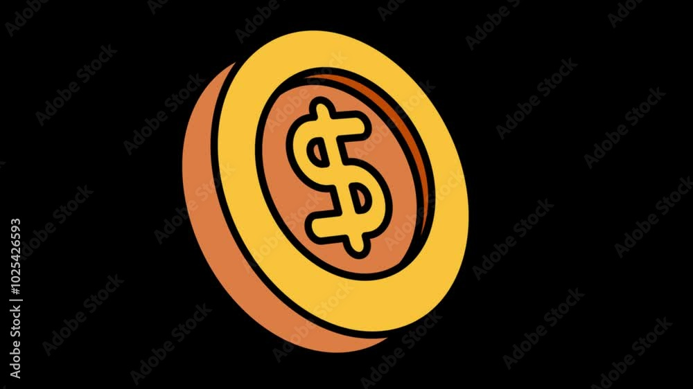 Flat animated coins pack. 4K resolution, looped animation. Transparent background. Economical animation pack Flat animated coins pack. 4K resolution, looped animation. Transparent background. Economical animation pack