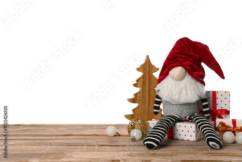 Christmas gnome with gift b...
