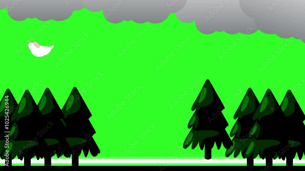 4K green screen animation of birds flying with illustrated animated background and vector art elements, perfect for engaging wildlife or nature themed projects 4K green screen animation of birds flying with illustrated animated background and vector art elements, perfect for engaging wildlife or nature themed projects
