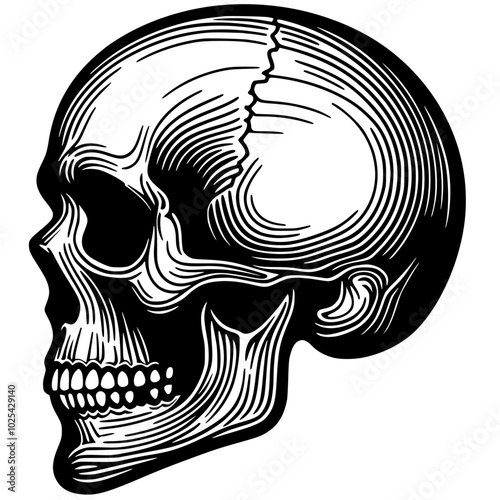 Science skull sketch