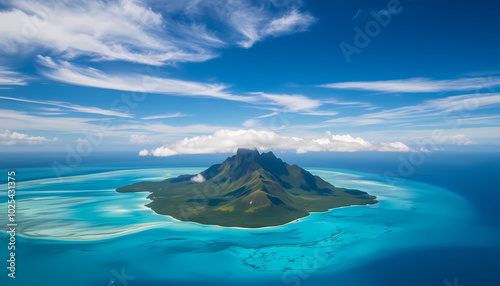 view of the sea from the top of the mountain