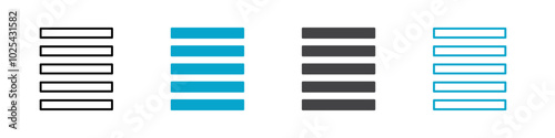 zebra crosssing icon Flat art in outline set