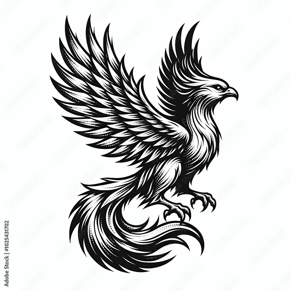 Phoenix bird side profile symbol icon logo vector illustration, fantasy mythical creature clip art element Phoenix bird side profile symbol icon logo vector illustration, fantasy mythical creature clip art element