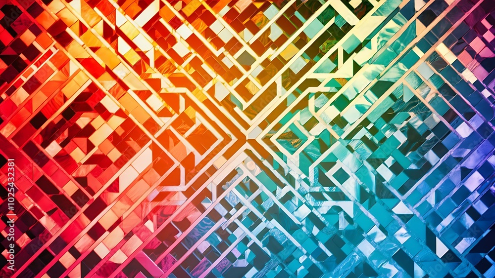 Colorful background with mosaic lines, geometric pattern Colorful background with mosaic lines, geometric pattern