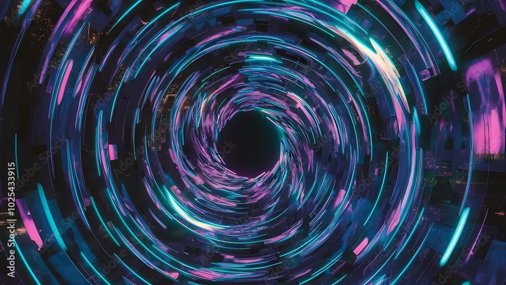 Abstract background with neon light and motion effects Abstract background with neon light and motion effects