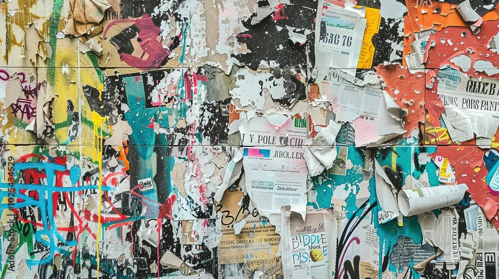 Fototapeta premium Vibrant Grunge Background With Graffiti Elements