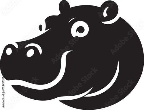 Hippopotamus head silhouette photo