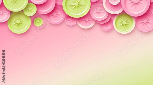 Abstract pink and green circle pattern background.