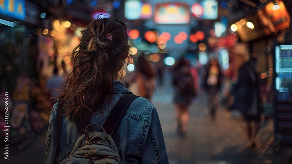 Exploring the City Lights: A Nighttime Street Scene Exploring the City Lights: A Nighttime Street Scene