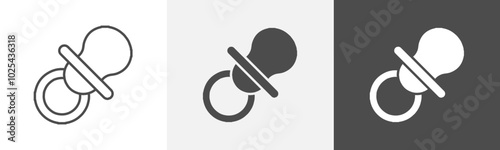 baby feeder icon Flat art in outline set