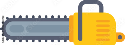 Powerful chainsaw representing concept of logging and woodcutting