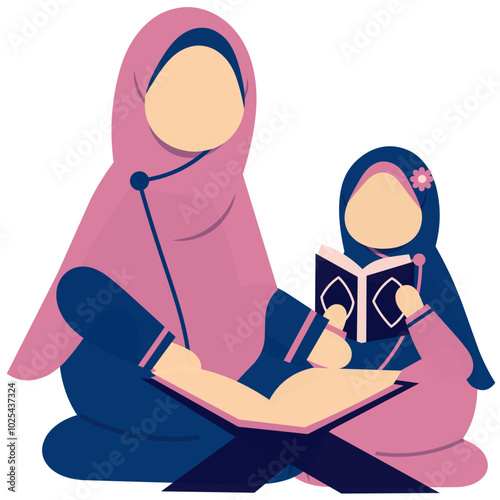 Muslimah Reading the Quran photo