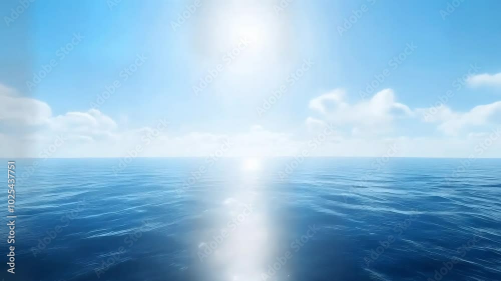custom made wallpaper toronto digitalA stunning view of a calm sea with a bright sun shining through the clouds, creating a beautiful and serene scene.
