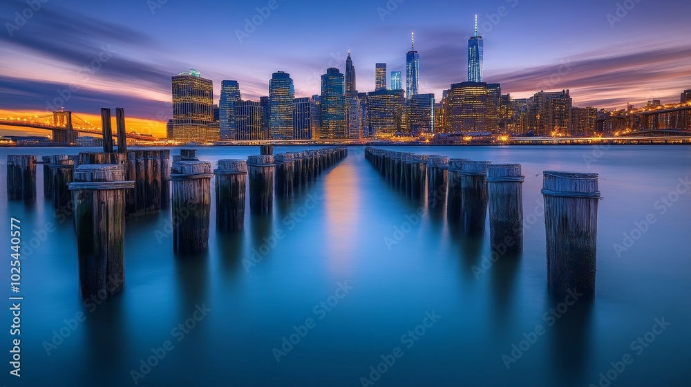 Fototapeta premium NYC Skyline Pier.