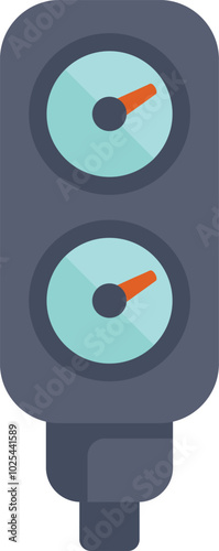 Pressure gauge with two analog indicators showing different pressure measurements