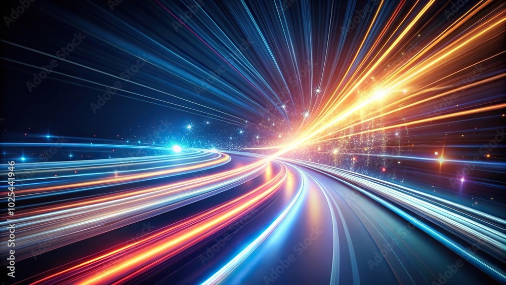 Obraz premium Futuristic light streaks on dark background