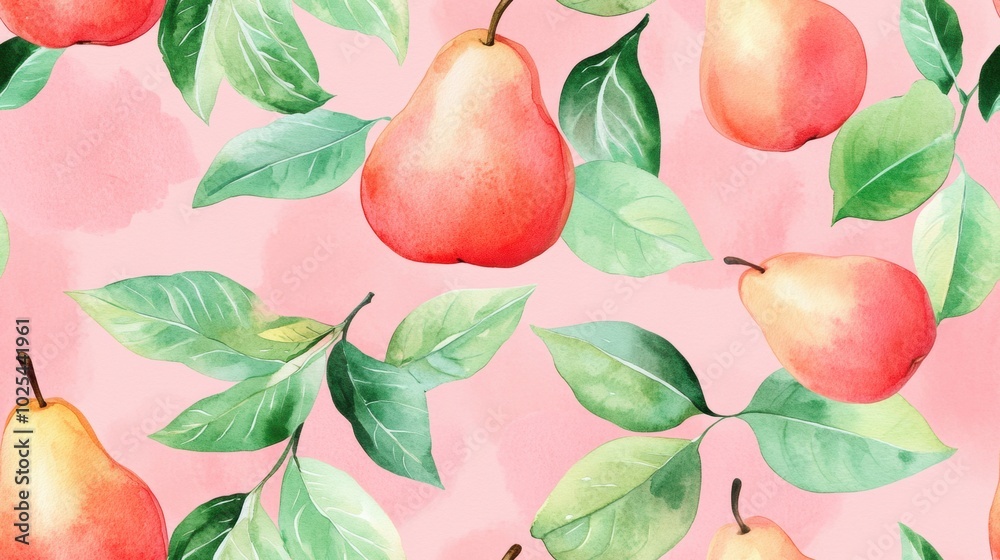 Seamless repetitive pattern background of fresh pear for fabric design Seamless repetitive pattern background of fresh pear for fabric design