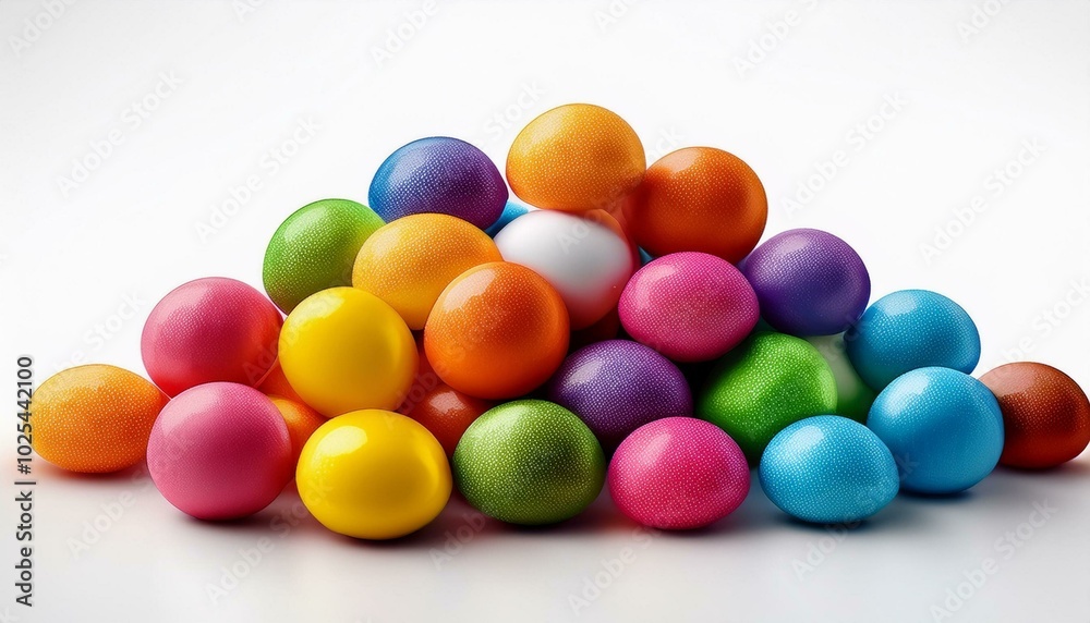 A bowl of colorful chocolate Easter eggs surrounded by vibrant candies and sweets A bowl of colorful chocolate Easter eggs surrounded by vibrant candies and sweets