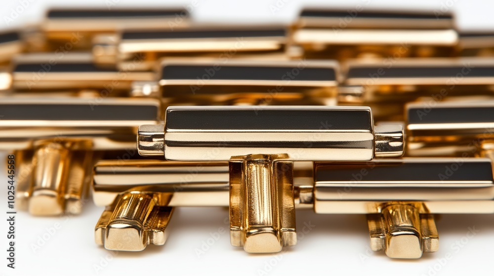 Naklejka premium Gold Keys Closeup.