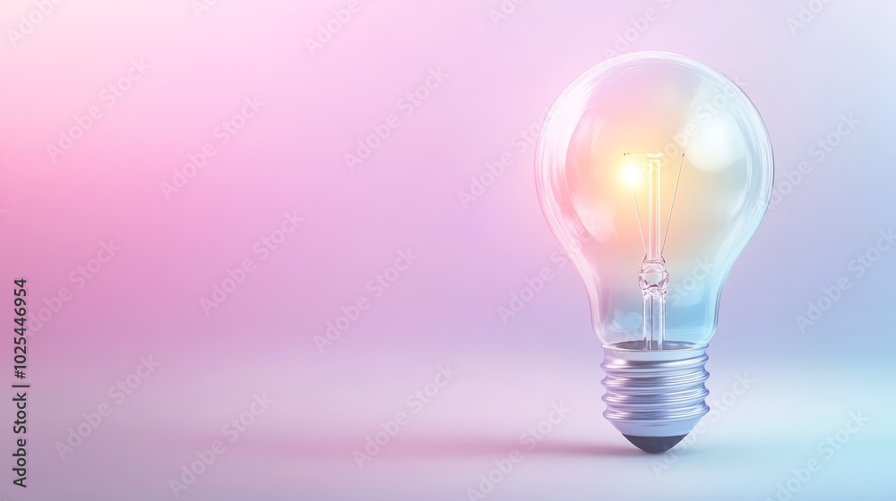 Vibrant idea, a single light bulb illuminates colorful background Vibrant idea, a single light bulb illuminates colorful background