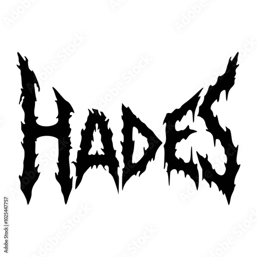 hades black metal sticker fashion t shirt vector illustration template design