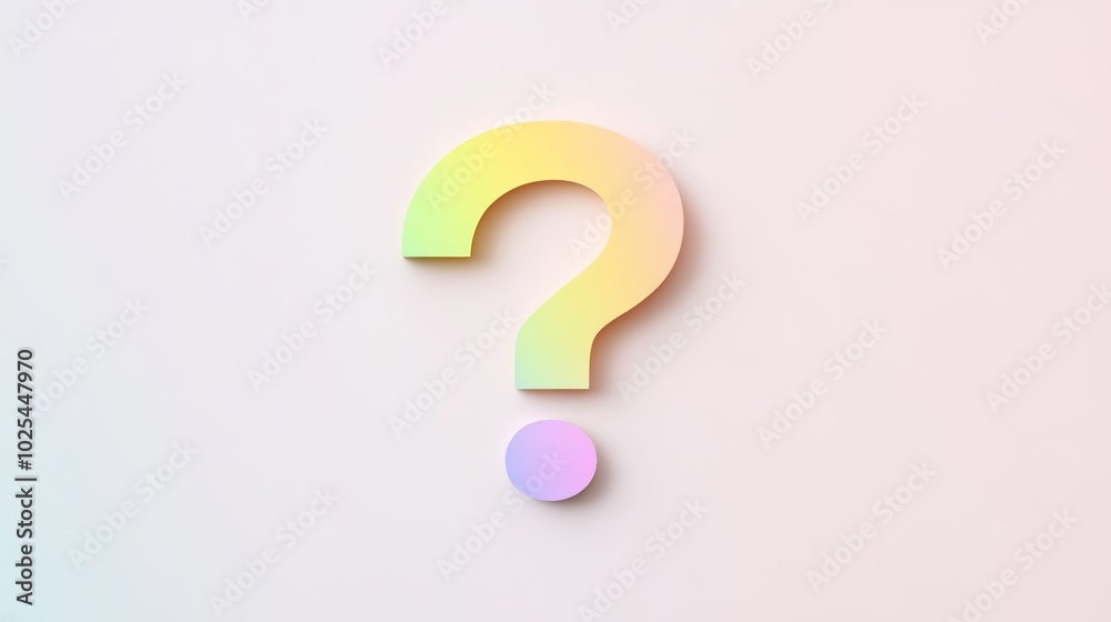 Symbol of mystery and inquiry, a question mark on textured pastel background Symbol of mystery and inquiry, a question mark on textured pastel background
