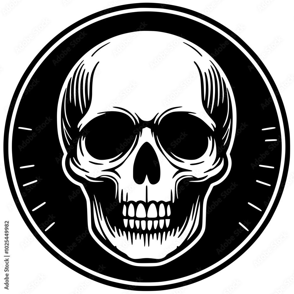 Skull label silhouette vector design Skull label silhouette vector design