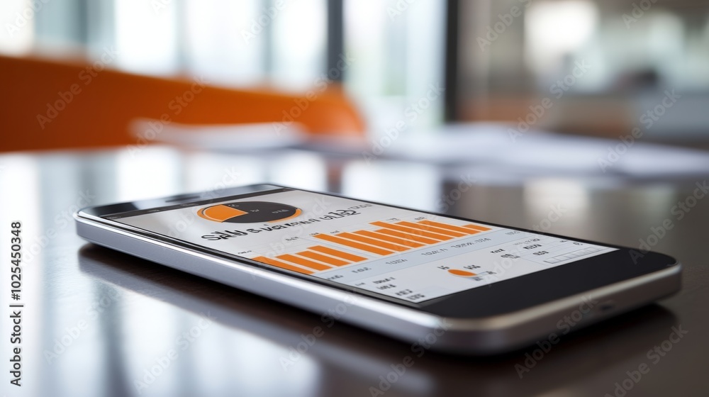 Phone with Business Charts. Phone with Business Charts.