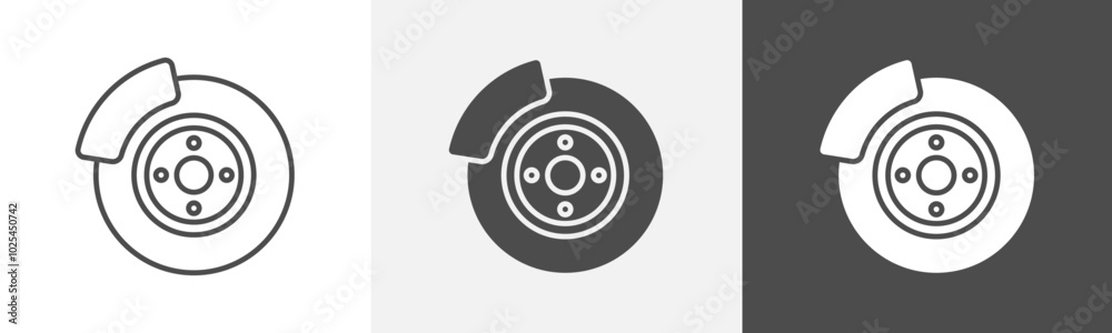 brake icon Outline symbol set brake icon Outline symbol set