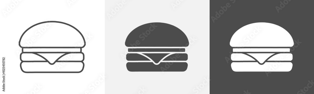 burger icon Outline symbol set burger icon Outline symbol set