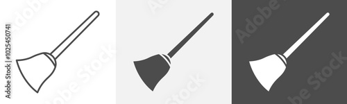 broom icon Outline symbol set