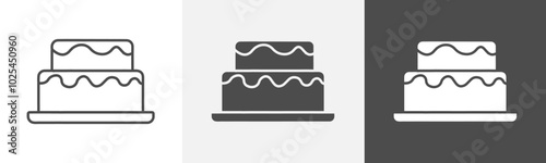 cake icon Outline symbol set