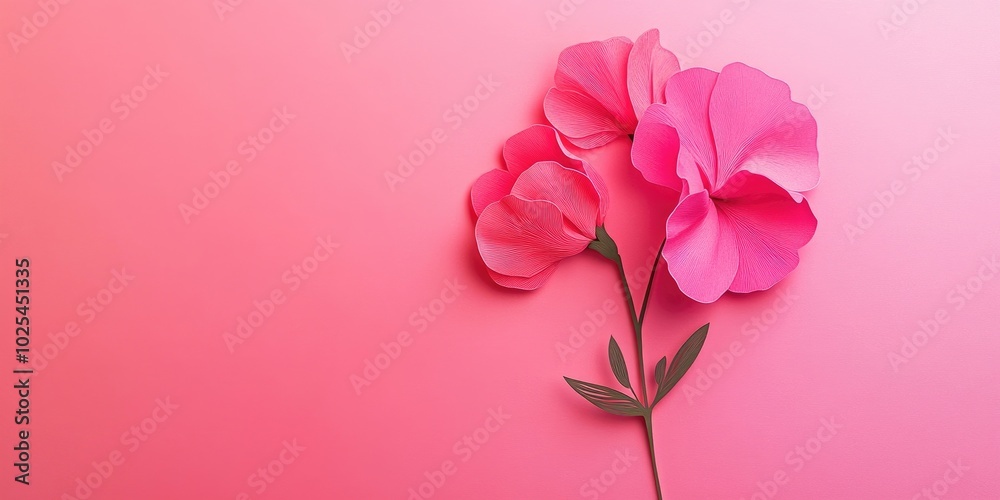 Fototapeta premium Vibrant pink sweet pea bloom in full glory, Vivid pink sweet pea flower in full bloom