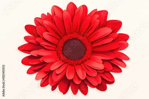 Isolated red gerbera daisy against a white background, Isolated red gerbera flower on white background photo