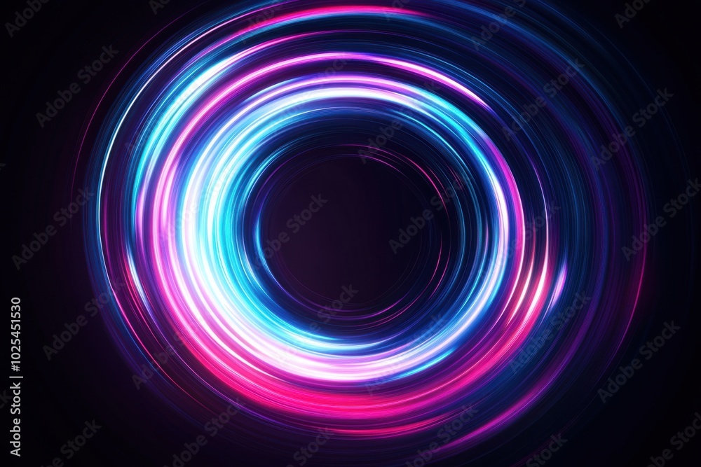 Neon Glowing Circular Light Streaks Neon Glowing Circular Light Streaks