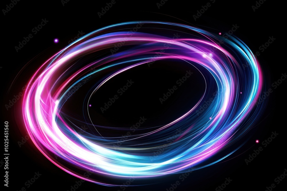 Neon Light Ring Abstract Background Neon Light Ring Abstract Background