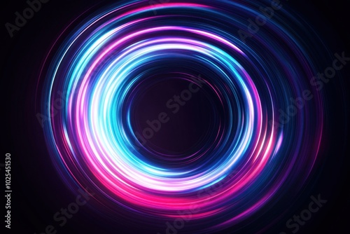 Neon Glowing Circular Light Streaks