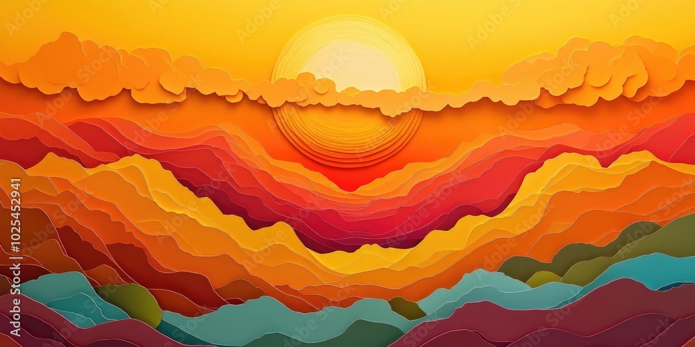 Majestic Sunset with Golden Hues, Golden Sunset Landscape Majestic Sunset with Golden Hues, Golden Sunset Landscape