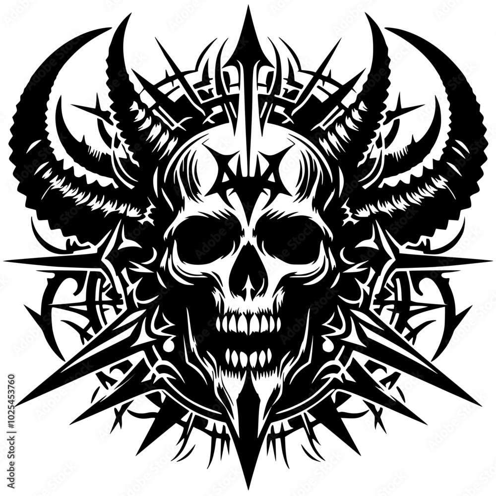 Fototapeta premium Silhouette illustration of death metal